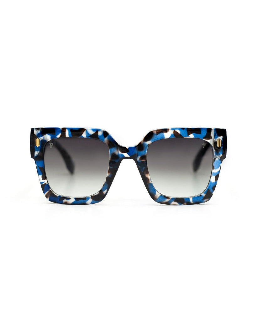 Gafas oversized cuadradas en policarbonato azul con protección UV 400