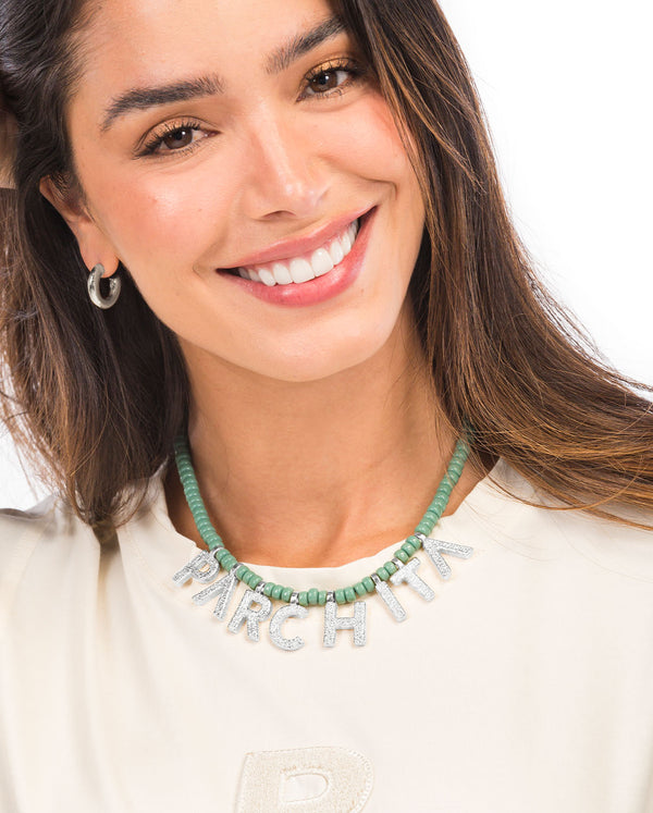 Collar Noa Verde x Plata