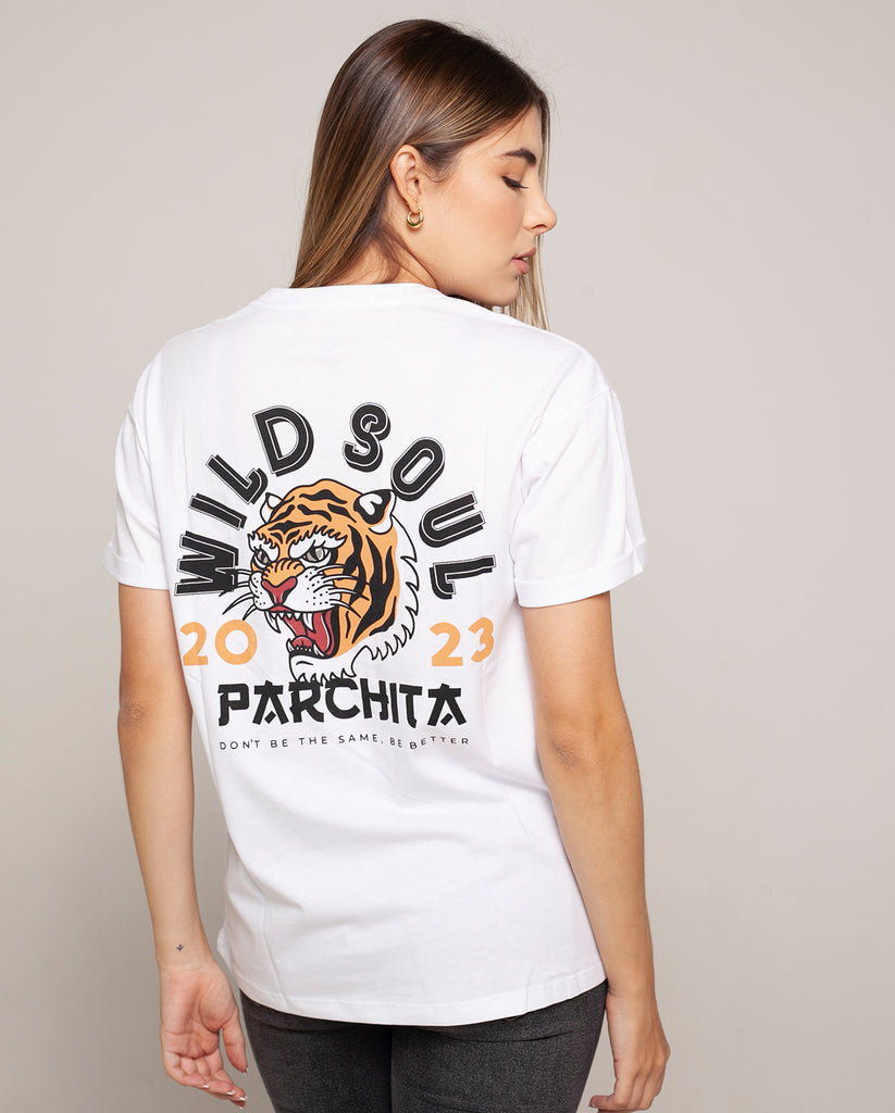 Camiseta Fem Wild Soul Blanco en parchita.com.co